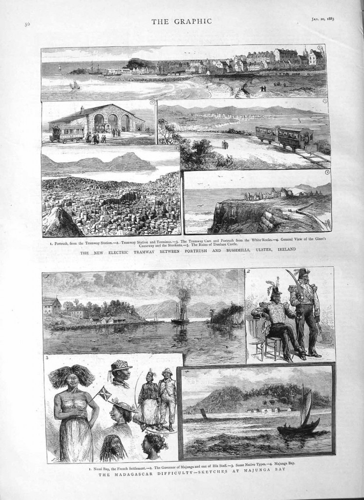 Antique-Print-1883-Madagascar-Majunga-Electric-Railway-Ireland